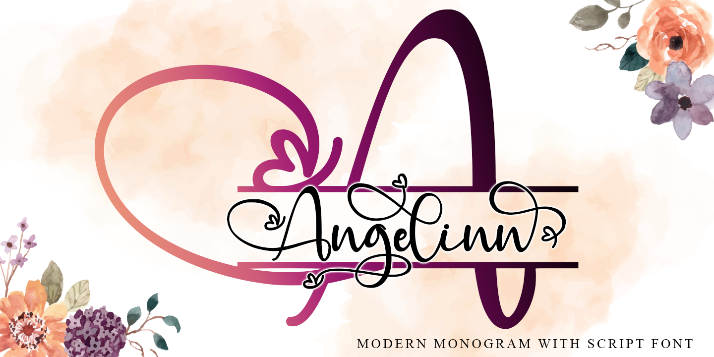 Ejemplo de fuente Angelynn Monogram #1